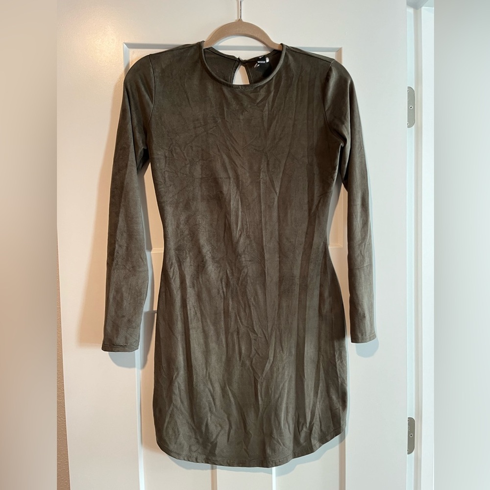 Windsor Suede Long Sleeve Mini Dress
